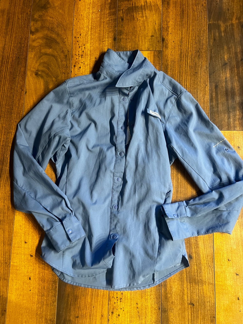 Blue Long-Sleeve Button-Up Sun Shirt